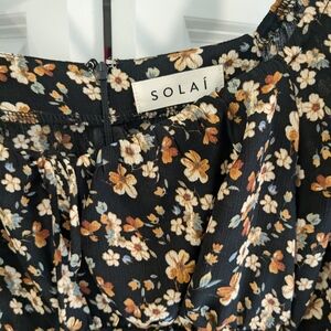 SOLAI the label | Amber Long Sleeve Mini Dress Black Floral S